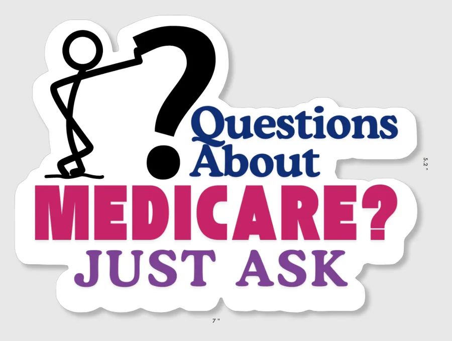 Ask Me About Medicare Stick figure sticker